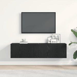 TV-Schrank Schwarz Eichen-Optik 120 cm