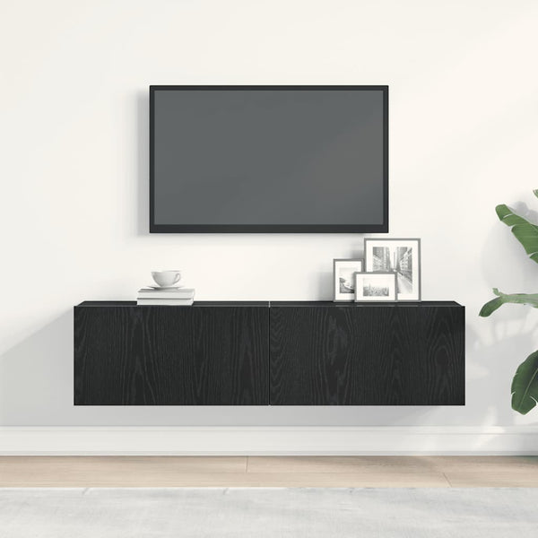 TV-Schrank Schwarz Eichen-Optik 120 cm