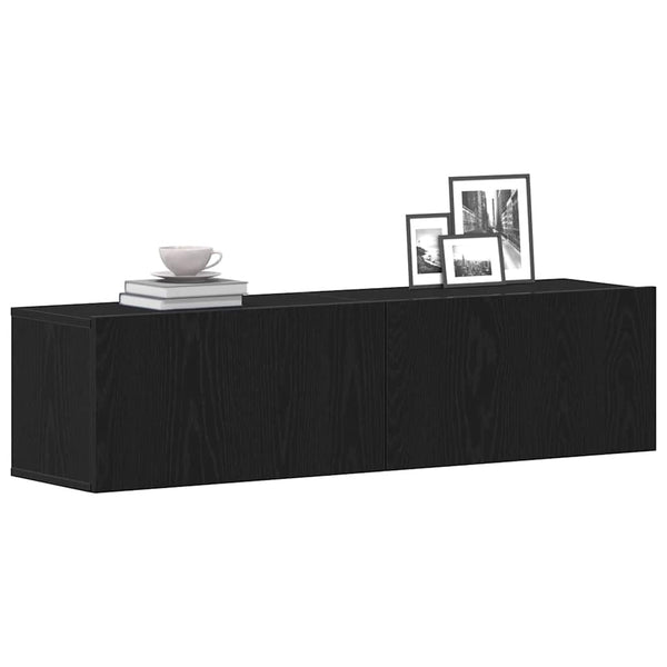TV-Schrank Schwarz Eichen-Optik 120 cm