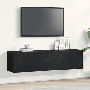 TV-Schrank Schwarz Eichen-Optik 120 cm