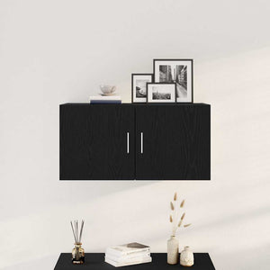 Wandschrank Schwarz Eiche 80x40 cm