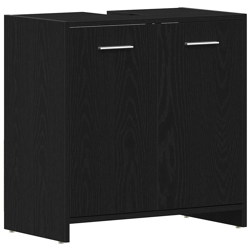 Waschbeckenunterschrank Schwarz Eichen-Optik 60 cm