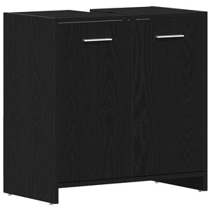 Waschbeckenunterschrank Schwarz Eichen-Optik 60 cm