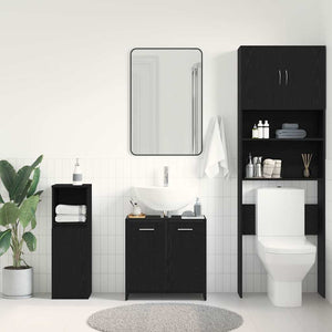 Waschbeckenunterschrank Schwarz Eichen-Optik 60 cm
