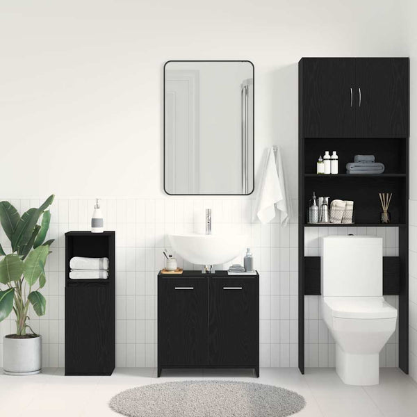 Waschbeckenunterschrank Schwarz Eichen-Optik 60 cm