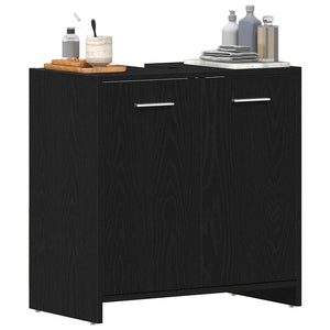 Waschbeckenunterschrank Schwarz Eichen-Optik 60 cm