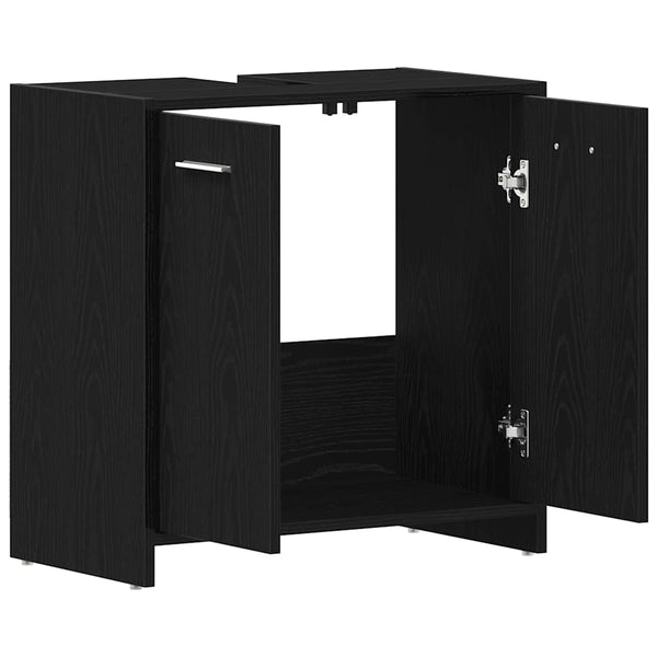 Waschbeckenunterschrank Schwarz Eichen-Optik 60 cm