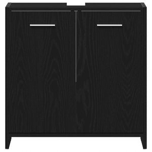 Waschbeckenunterschrank Schwarz Eichen-Optik 60 cm