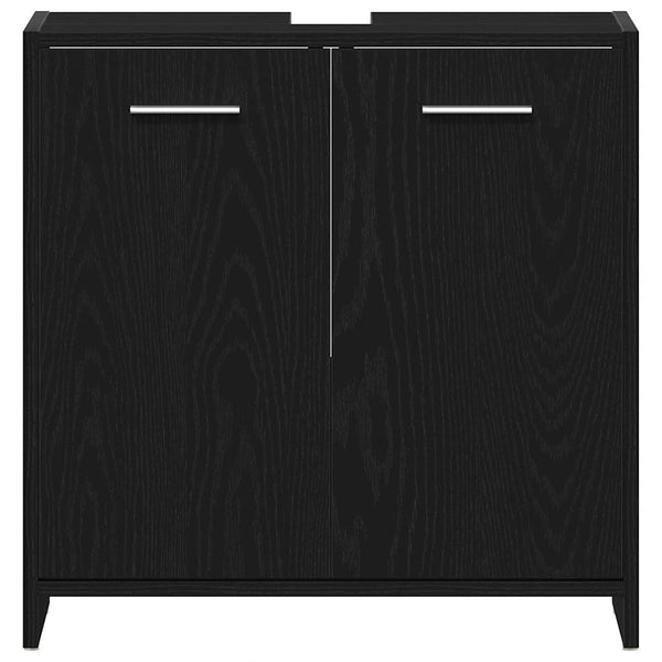 Waschbeckenunterschrank Schwarz Eichen-Optik 60 cm
