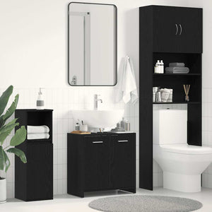 Waschbeckenunterschrank Schwarz Eichen-Optik 60 cm