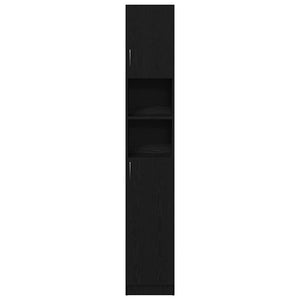 Badschrank Schwarz Eiche 32x25,5x190 cm