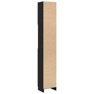 Badschrank Schwarz Eiche 32x25,5x190 cm