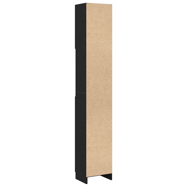 Badschrank Schwarz Eiche 32x25,5x190 cm