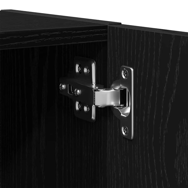Badschrank Schwarz Eiche 32x25,5x190 cm