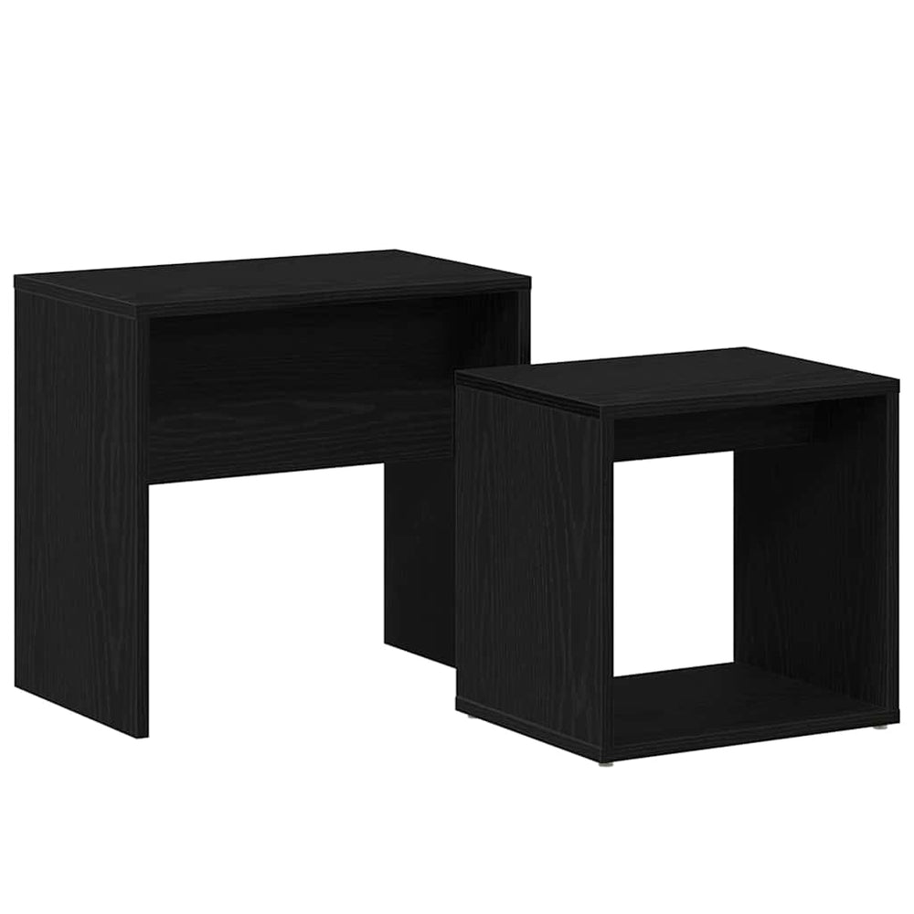 Couchtische 2er Set Schwarz Eichenoptik