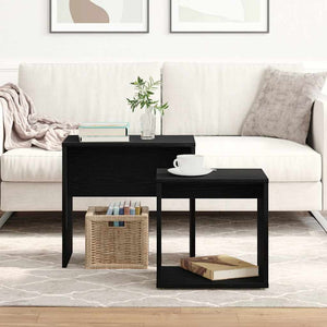 Couchtische 2er Set Schwarz Eichenoptik