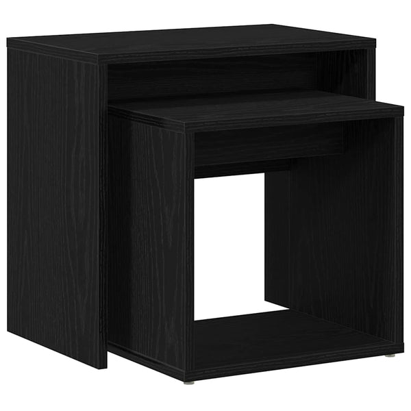 Couchtische 2er Set Schwarz Eichenoptik