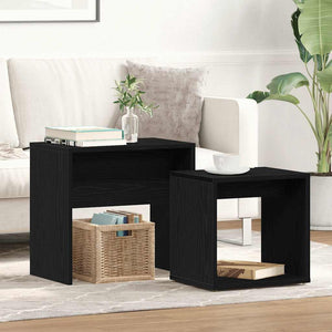 Couchtische 2er Set Schwarz Eichenoptik