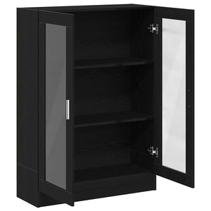 Bücherschrank Schwarz Eichen-Optik 115 cm