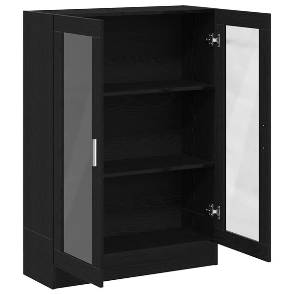 Bücherschrank Schwarz Eichen-Optik 115 cm
