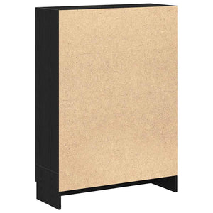 Bücherschrank Schwarz Eichen-Optik 115 cm