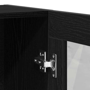 Bücherschrank Schwarz Eichen-Optik 115 cm