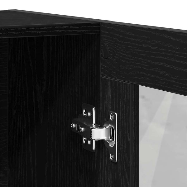 Bücherschrank Schwarz Eichen-Optik 115 cm