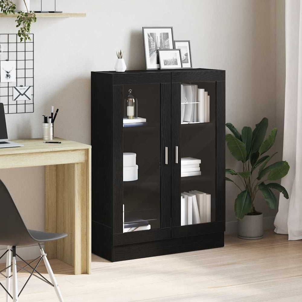Bücherschrank Schwarz Eichen-Optik 115 cm