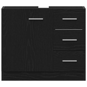 Waschbeckenunterschrank Schwarz Eichenoptik 63 cm