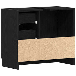Waschbeckenunterschrank Schwarz Eichenoptik 63 cm
