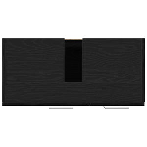 Waschbeckenunterschrank Schwarz Eichenoptik 63 cm