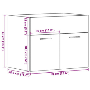 Waschbeckenunterschrank Altholz 60 cm
