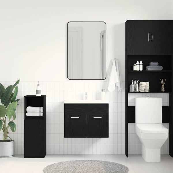 Waschbeckenunterschrank Schwarz Eiche 60 cm