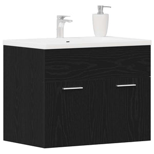 Waschbeckenunterschrank Schwarz Eiche 60 cm