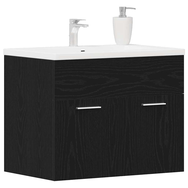 Waschbeckenunterschrank Schwarz Eiche 60 cm