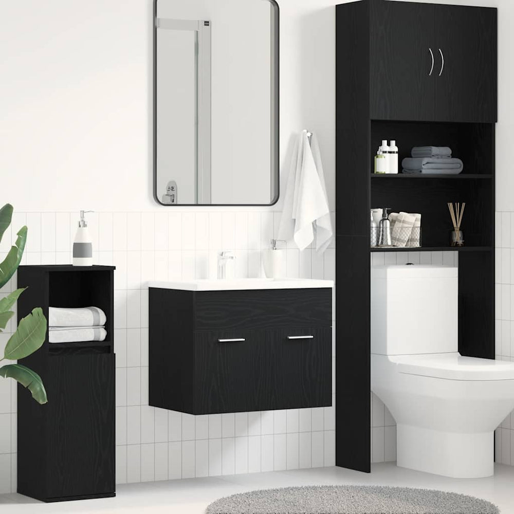 Waschbeckenunterschrank Schwarz Eiche 60 cm