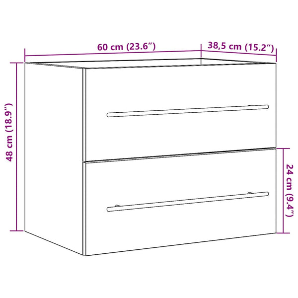 Waschbeckenunterschrank Altholz-Optik 60 cm