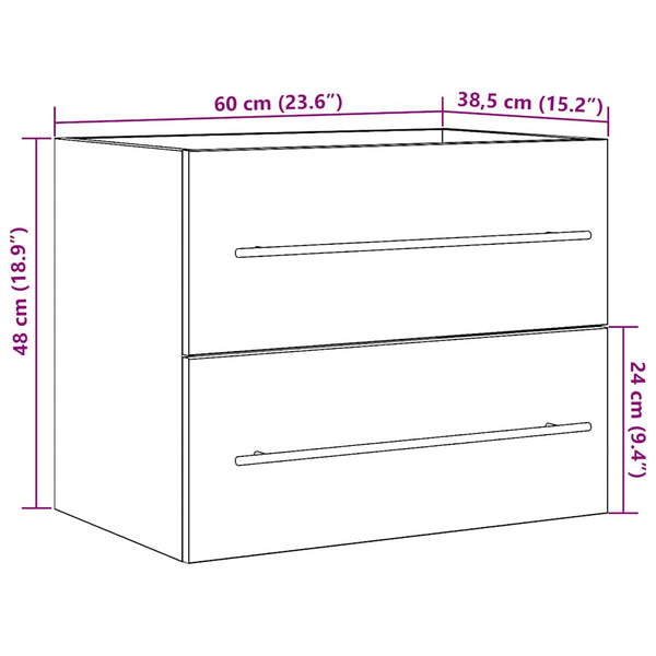 Waschbeckenunterschrank Artisan-Eiche 60 cm