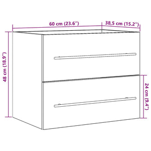 Waschbeckenunterschrank Schwarz Eiche 60cm