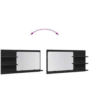 Badezimmer Spiegelschrank, Schwarze Eiche, 90cm
