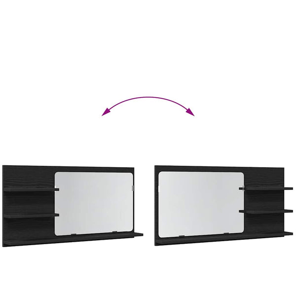 Badezimmer Spiegelschrank, Schwarze Eiche, 90cm