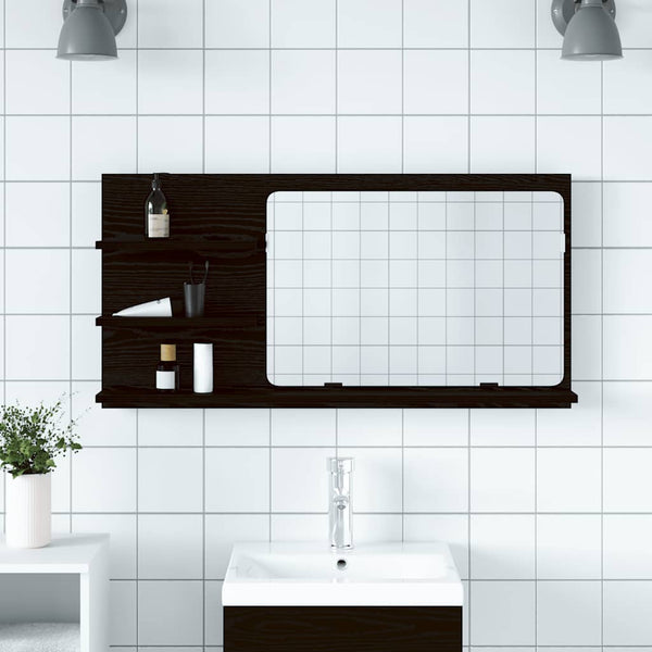 Badezimmer Spiegelschrank, Schwarze Eiche, 90cm