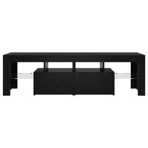 TV-Schrank Schwarz Eichenoptik mit LED