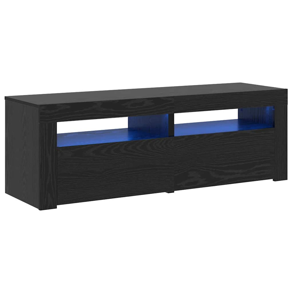 TV-Schrank mit LED Schwarz Eichen-Optik 120 cm