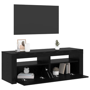 TV-Schrank mit LED Schwarz Eichen-Optik 120 cm