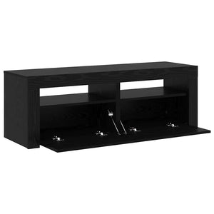 TV-Schrank mit LED Schwarz Eichen-Optik 120 cm