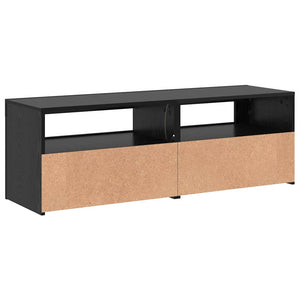 TV-Schrank mit LED Schwarz Eichen-Optik 120 cm