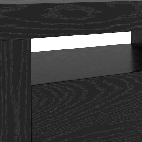 TV-Schrank mit LED Schwarz Eichen-Optik 120 cm