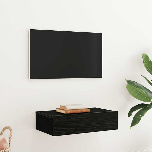 TV-Schrank mit LED Schwarze Eiche 60cm