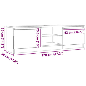 TV-Schrank Schwarz Eichen-Optik mit LED